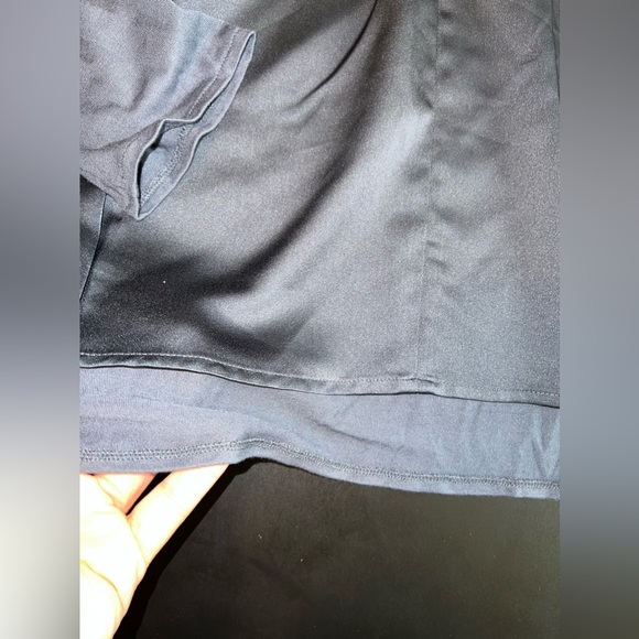 41 Hawthorn Dark Blue Mixed Material V Neck Long Sleeve Top Size Large EUC - Picture 2 of 6